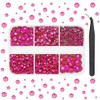qiipii Rose Pink Resin Crystal Rhinestones for Bedazzling Crafting 2mm