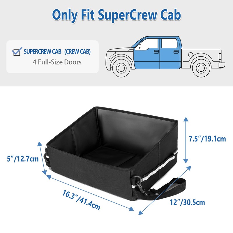GRAOSO Under Seat Storage Fit for SuperCrew Cab, Foldable Truck