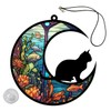 Levemolo Acrylic Cat Hanging Ornament Decorative Moon Shaped Window Decor