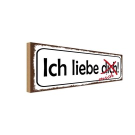 vianmo Holzschild 10x27 cm ich liebe dich mich Deko Geschenk Holz Schild