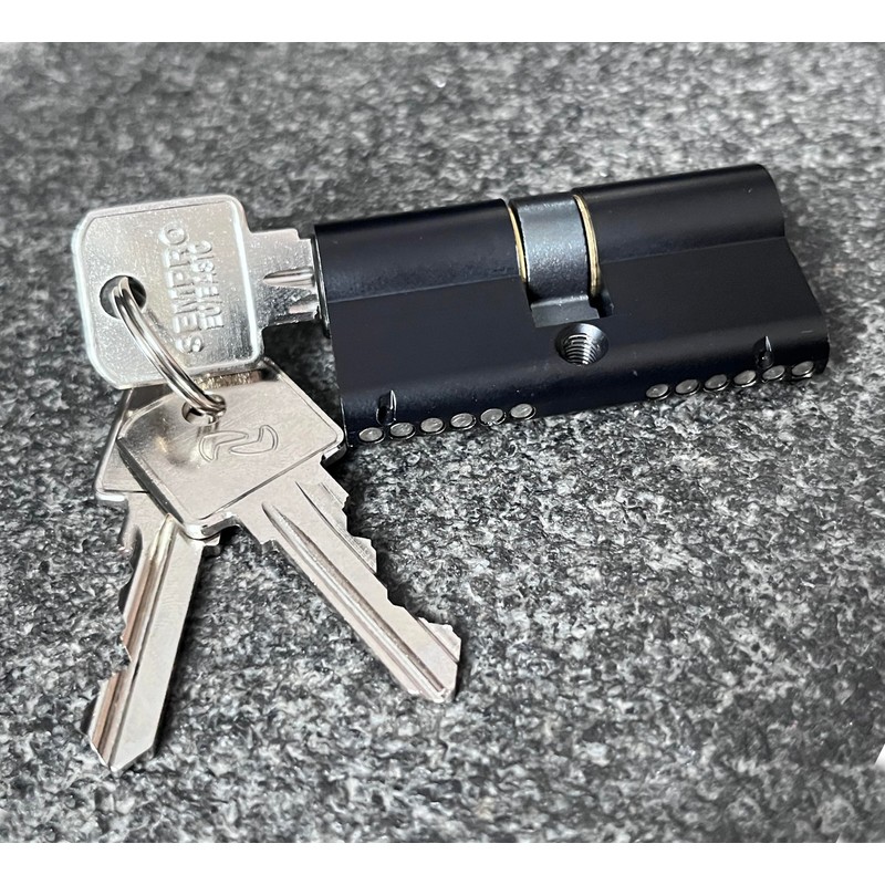 Sempro 35/35 Cylinder Lock 3 Keys Brass Black Tested According