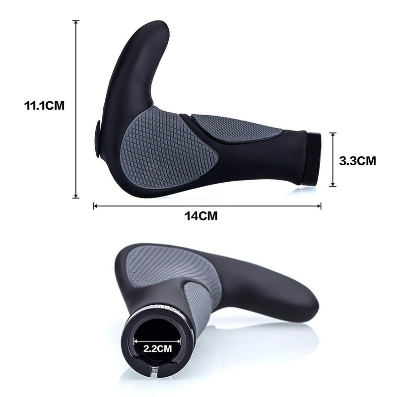 VOANZO MTB Bicycle Handlebar Grips, Ergonomic Designed Integrated Bike Horn