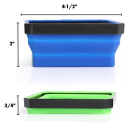 OEMTOOLS 26547 Magnetic Foldable Tray, 2 Pack, Collapsible Tool Organizer Tray Set, Silicone Magnetic Bowls For Holding Nuts And Bolts, Small Parts, DIY Gear, and Supplies, Blue And Green