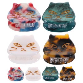 FRCOLOR 8 pcs Cat Hair Claw Clips Cute Small Claw Clips Cellulose Acetate Hair Clips Women Decorative Hair Clips Animal Shaped Barrettes for Women