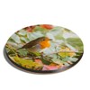 1 x Round Coaster - Cute Red Robin Bird Garden