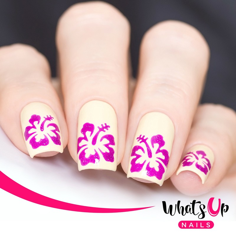 Whats Up Nails - Hibiscus Nail Vinyl Stencils for Nail