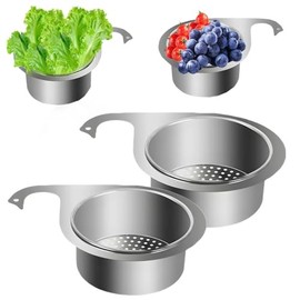 Stainless Steel Swan Sink Strainer Basket Multifunction Kitchen Sink Drain Strainer Colander for Kitchen Waste and Wash Vegtables and Fruits (2PCS)