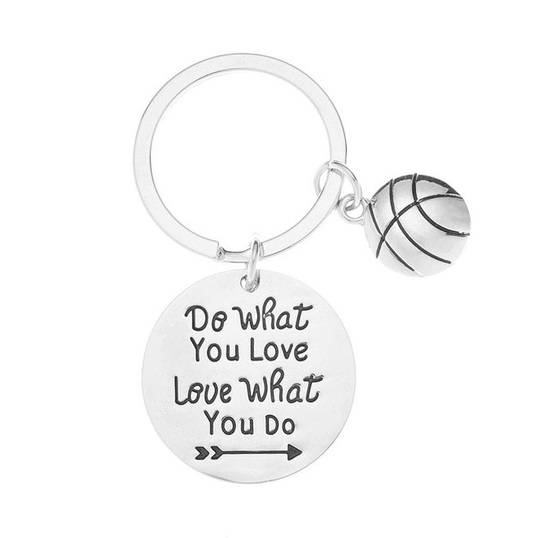 Sportybella Basketball Keychain- Basketball Gift- Do What You Love Basketball Jewelry for Girls, Perfect Basketball Gift for Players & Coaches