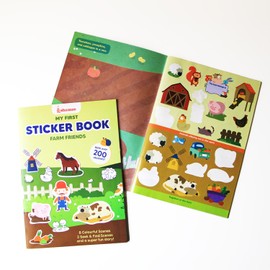 Shumee My First Sticker Book- Farm Themed (3+ Years) | 200+ Stickers | Long Lasting & Reusable Stickers! | Non Toxic & Safe | Fun DIY Activity to Engage Kids
