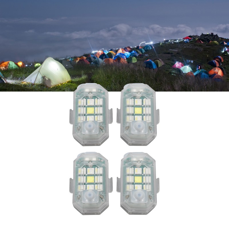 4Pcs LED Strobe Light High Brightness Waterproof Portable Wireless Flashing