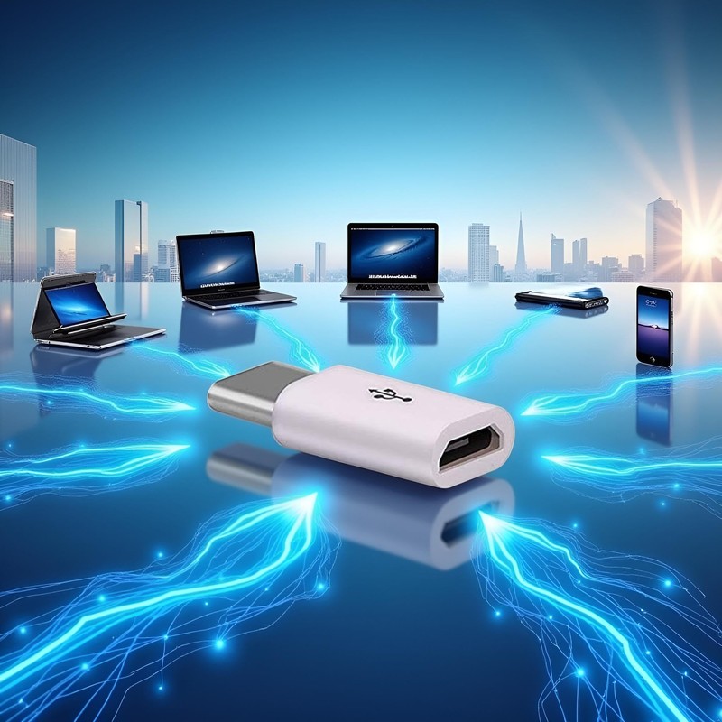 Galyacht White Universal USB 3.1 Type-C Connector to Micro USB