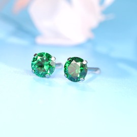 Limerencia Titanium Stud Earrings for Men and Women, G23 Implant Earrings, Hypoallergenic Titanium, Nickel-Free Medical Stud Earrings, 5 mm CZ Earrings for Sensitive Ears, Fashion Women's Jewellery,