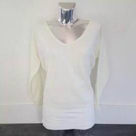 White High Low Sweater Long Sleeve