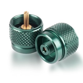 RIDEIWAKE Camping Stove Adapter 1 Lb Propane Small Tank Input EN417 Lindal Valve Output Outdoor Cylinder LPG Canister Adapter for Outdoor Backpack Hiking 2PCS