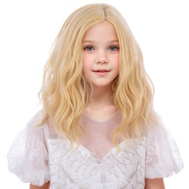 WAVELNM Kids Blonde Wigs Child Short Curly Wavy Blond Wigs Girls Golden Blonde Wig for Daily Halloween Party Cosplay