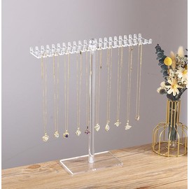 1 tier Acrylic Necklace Organizer, Clear Jewelry Holder Stand