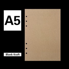 3 Packs A5 Blank Kraft Refill Paper, 240 Sheets 6 Holes Refill Paper Refillable Refill Paper Refill Pads for Notebook, Diary, Sketch, Painting