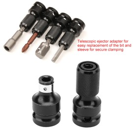 Impact Wrench Bit Adapter, 2 Pieces Bit Holder Socket Adapter, 1/2 Square Drive to 1/4 Hex Shank Bit Adapter for Impact Ratchet Wrench Screwdriver Bit Holder