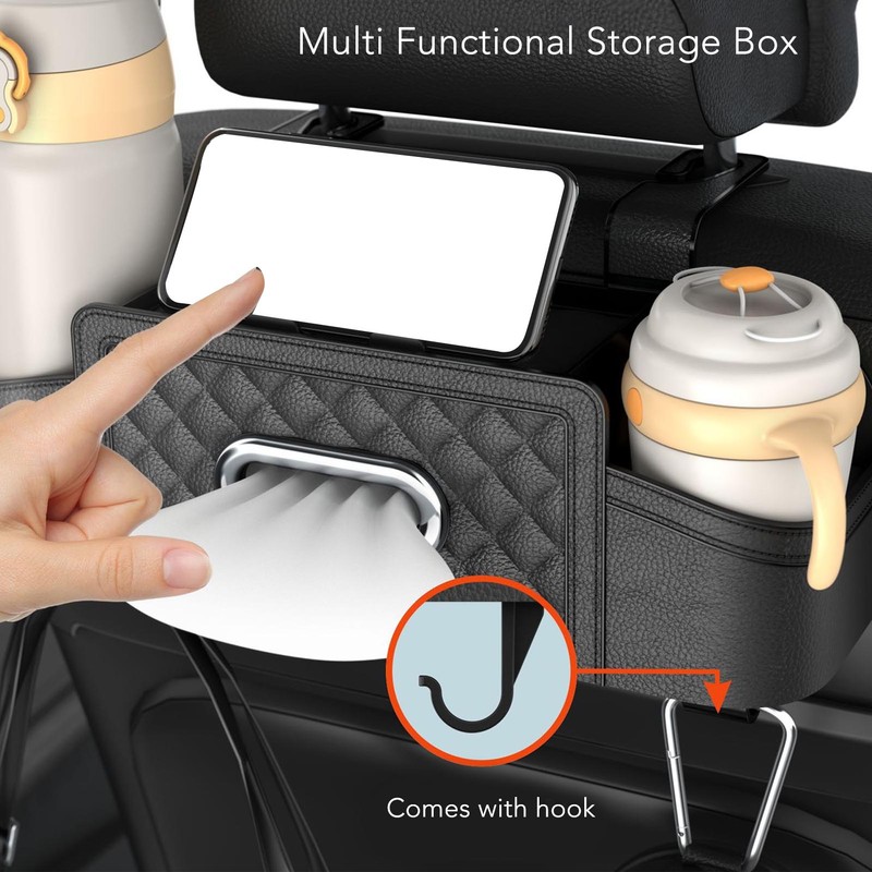 Car Back Seat Organizer Multifunctional Large Capacity Backseat Storage Box