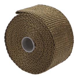 Fireproof Pipe Wrap Basalt Fiber Heat Tape, Heat Resistants Pipe Insulation 5m Long Insulation Pipe Wrap Anti Scalding Stove Flue Protector with 2pcs Adjustable Clamps for Outdoor