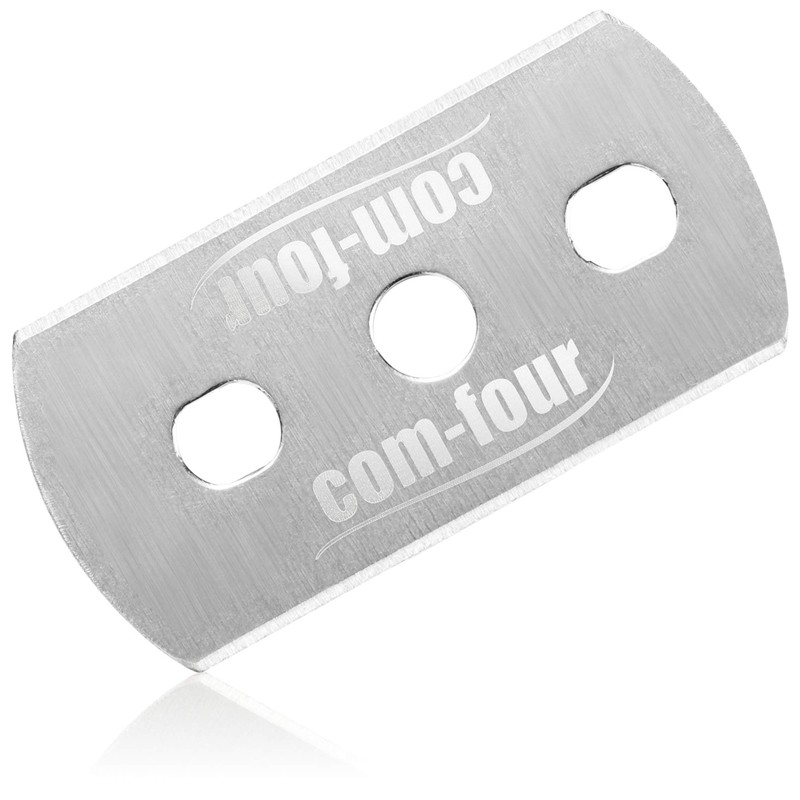com-four® 2 x Ceramic Hob Scrapers with 12 Replacement Blades