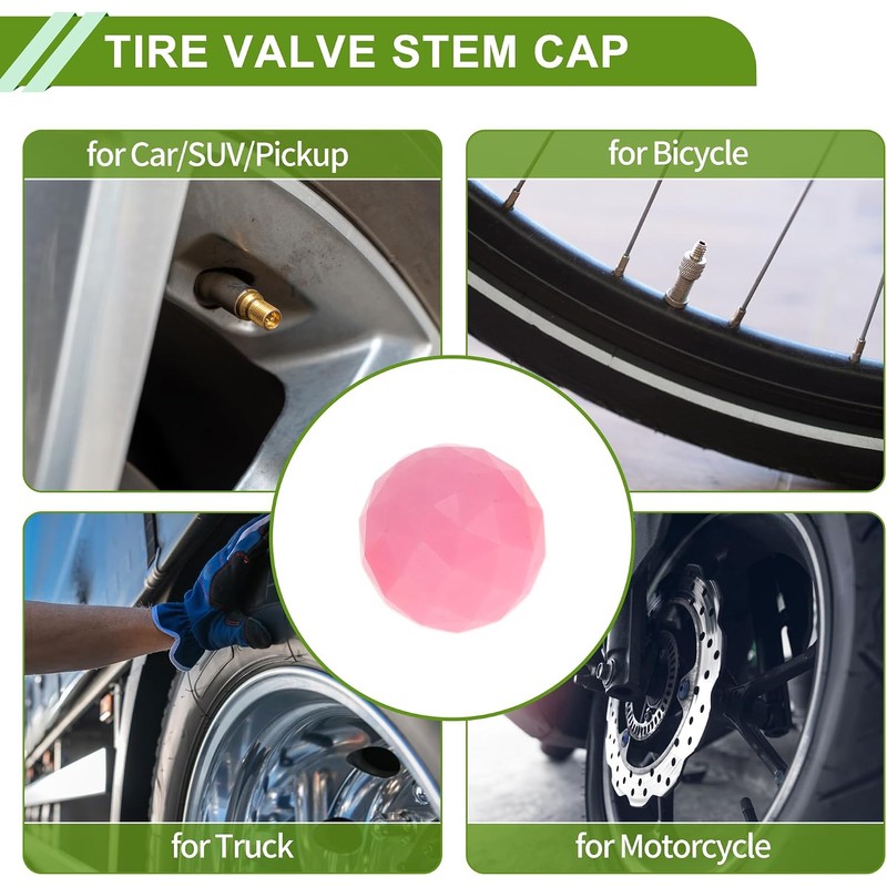 Tapones decorativos para válvula de neumático, estilo bola brillante, color
