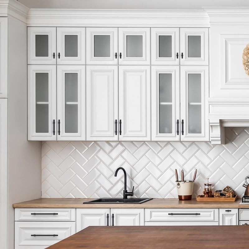 Ravinte Decor 5 Pack Black Cabinet Handles - 7-1/2" Hole