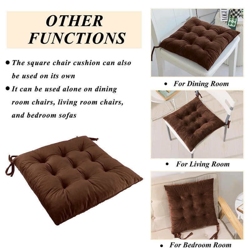 FlyGulls Rocking Chair Cushions Indoor Velvet Chair Pads High Back