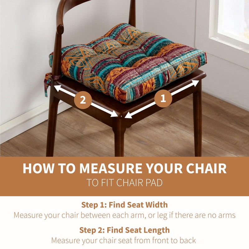 Greenland Home Triple-Cushioned 18x18-inch Chair Pad - Seat Cushion, Set