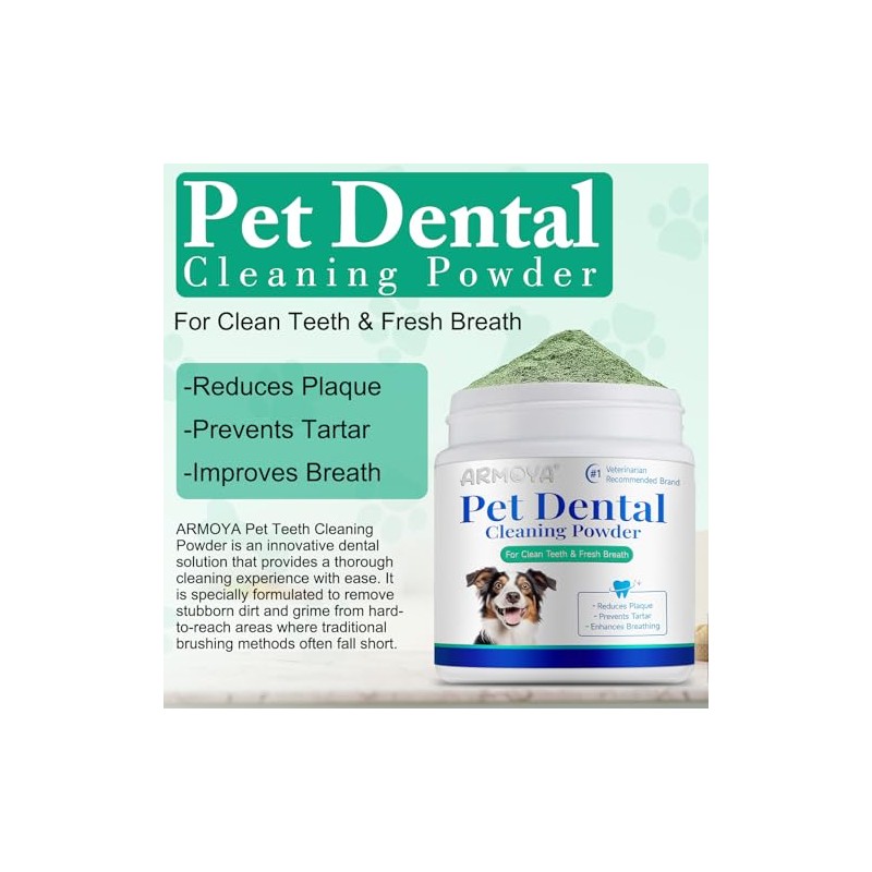 Armoya Polvo Dental Perros Cuidado Eliminación Placa Mal Aliento