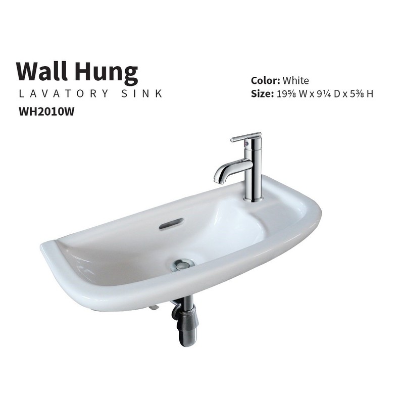 Fine Fixtures Small Wall Mounted Bathroom Sink, Mounting hardware included.