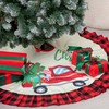 Christmas Tree Skirt 48 Inch with Truck Red and Black