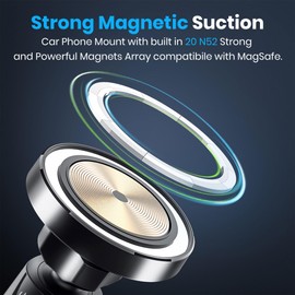 [100% Australian Owned] Raviant Car Phone Holder, for MagSafe Car Mount - Magnetic Vent Phone Holder Wireless Charging