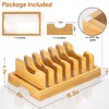 Kiasthome Bamboo Pot and Pan Organizer, Pot Lid Organizer Holder