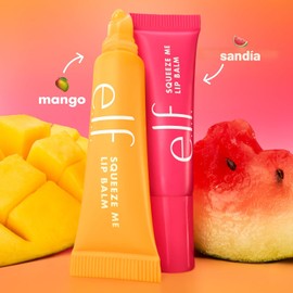 e.l.f. Squeeze Me More Lip Balm Duo - Bálsamo hidratante para un tinte de color transparente, fabricado con ácido hialurónico, vegano y libre de crueldad, mango y sandía Bálsamo hidratante para un tinte de color puro, fabricado con ácido hialurónico, vega