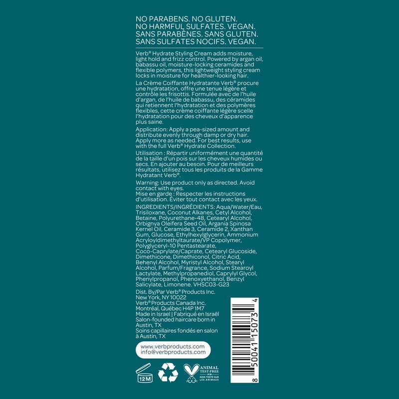 VERB Hydrate Styling Cream Sample, 1 oz - Smooth +