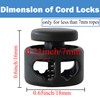 J.CARP 30Pcs Black Plastic Heavy Duty Cord Locks, Double Hole