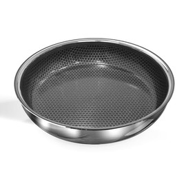 DUXANO 10'' Hybrid 3-Ply Stainless Steel Skillet with 2-Layer Ceramic Coating, Nonstick, PFAS-Free, Induction Compatible, Dishwasher Safe