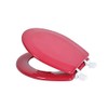 J&V Textiles Round Wooden Toilet Seat With Beveled Edge (Burgundy)