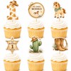 ALISSAR 36 Pcs My First Rodeo Cupcake Toppers, Western 1st