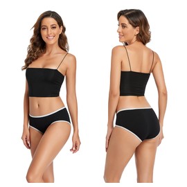 TUTUESTHER Cotton Hipster Panties for Women Mid Rise Underwear Full Coverage Soft Ladies Underwear Pack(X-Large, 6 Black)