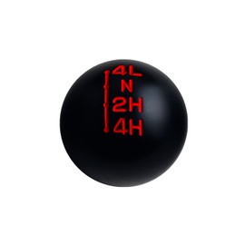 DEWHEL Transfer Case Shift Knob Aluminum NP205 7/16"-20 Black w/Red Engraved Inlay Compatible with 1971-80 Chevy & GMC C/K Trucks
