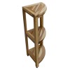 HomeRoots 33" Natural Teak Corner Shower Bench With Shelf