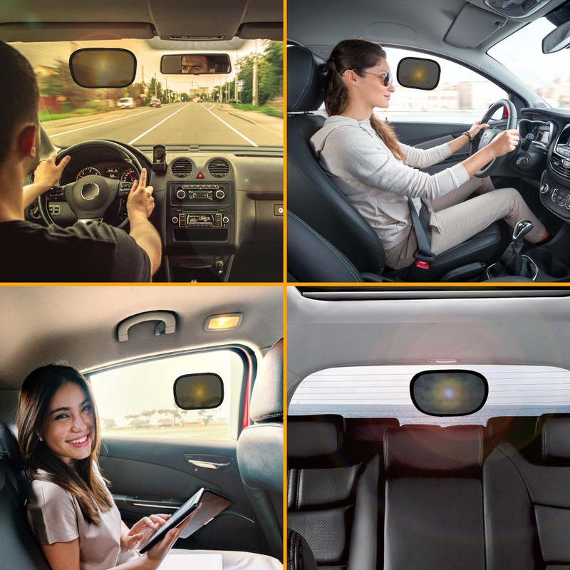 EcoNour Miniature Static Cling Window Shade for Car Sun Visor