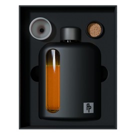 Ragproper Glass Hip Flask for Men – Modern Whiskey & Liquor Flask with Cork & Silicone Lid Liners, Durable Silicone Covered Double Shot Flask Bottle (8oz, 240ml, Black)