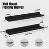 Boswillon Long Floating Shelves, 2 Set Modern Black Wall Shelf