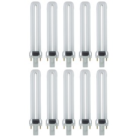 Sunlite PL9/SP30K Compact Fluorescent PL 2-Pin Single U-Shaped Twin Tube, 9 Watts, 120 Volts, 530 Lumens, 3000K Warm White, 2-Pin G23 Base, 10 Pack