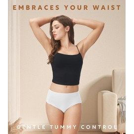 DAVID ARCHY Cotton High Waisted Underwear for Women Tummy Control Panties Full Coverage Briefs 4 Pack Regular & Plus Size