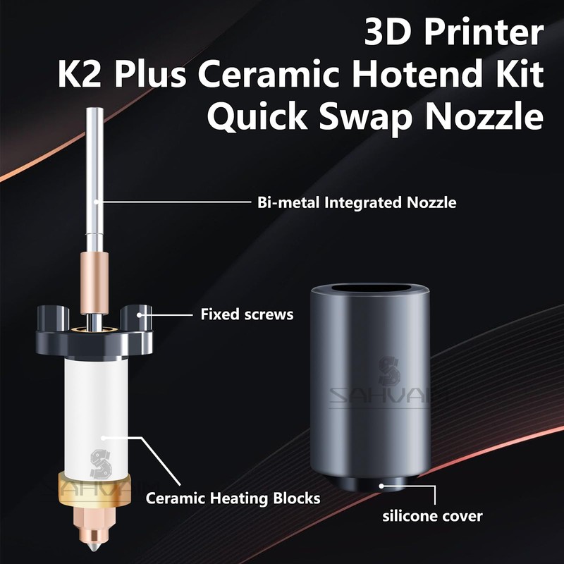 Sahvaim K2 Plus Ceramic Heating Block Kit, High Flow Hotend