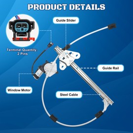 741-769 Front Passenger Side Power Window Regulator with Motor Compatible with Jeep Cherokee XJ Sport Utility 1997 1998 1999 2000 2001, 4-Door Only